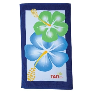 Hibiscus Collection - 7 Working Days - Stock Large Flowers Hibiscus Design Fiber Reactive Beach Towel