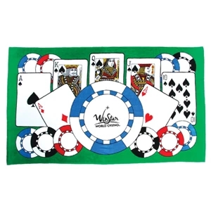 7 Working Days - Stock Design Fiber Reactive Poker Beach Towel, 35" X 60"