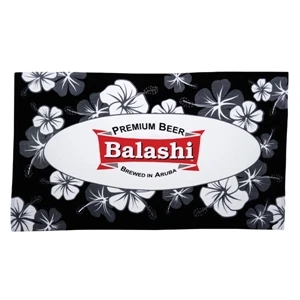Hibiscus Collection - 7 Working Days - Stock Black Hibiscus Design Fiber Reactive Beach Towel
