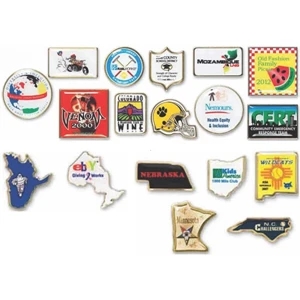 Lapel Pin With Epoxy Coating, Military Clutch And Anti Rotational Spur. 1" To 1 1/4"