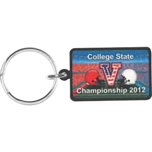 Key Ring With Black Powder Coated Finish With Full Color Laminated Insert