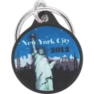 Key Ring With Black Powder Coated Finish With Full Color Laminated Insert