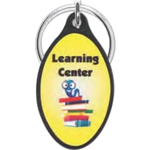 Key Ring With Black Powder Coated Finish With Full Color Laminated Insert