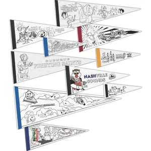 Color Me (tm) - Felt Pennant With Stock Design To Color And 1" Sewn Strip