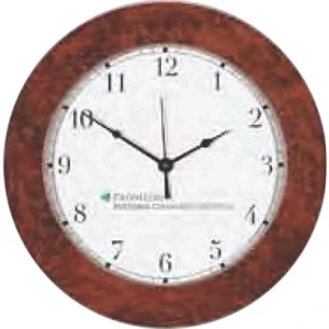 Simulated Burl Wood Wall Clock-11 1/2" Diameter. Clearance. While Supply Lasts