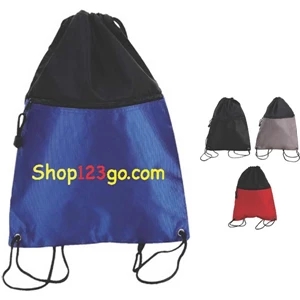 Deluxe Doby Nylon Drawstring Backpack With Nylon Rope Type Shoulder Straps