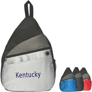 Single Strap Backpack With Zippered Main Compartment And Side Mesh Pocket