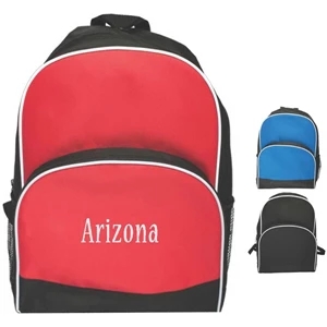 Deluxe Travel Backpack With Double Zippered Compartment And Side Mesh Pocket
