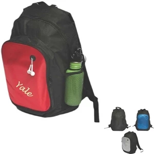 Computer Backpack With Double Zippered Compartment And Two Side Mesh Pockets