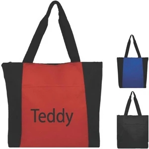 Anchor - Shopping Tote - Zippered Main Compartment Front Pocket Open, 22" Handle