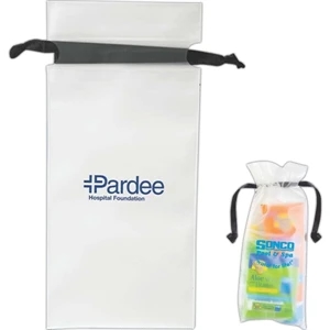 6" X 12" - Frosted Drawstring Amenity Pouch Made Of Biodegradable Eva With Polyester Ribbon