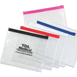 Tsa Compliant Quart Size, Zip-lock, Clear Pvc Bag With Trendy Colored Accent