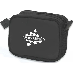 Smooth Black Pvc Travel Amenity Or Cosmetic Bag With Mesh Trim And Zipper Pull