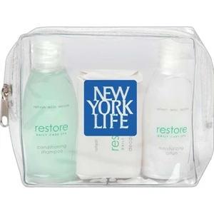 Restore - Clear Vinyl Bag With Conditioning Shampoo, Lotion And Body Bar