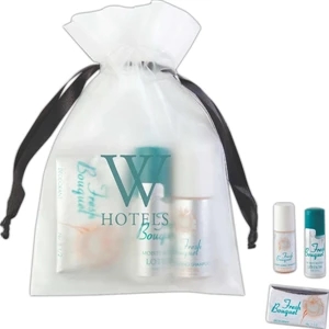 Fresh Bouquet - Shampoo, Lotion And Soap In Biodegradable Frosted Eva Bag With Polyester Ribbon