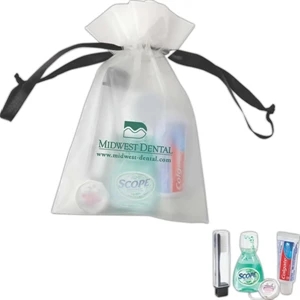 Keep Smiling - Dental Care Kit In A Biodegradable Drawstring Eva Bag With Polyester Ribbon