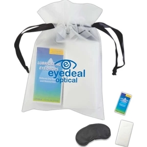 Easy On The Eyes - Eye Care Kit Packed In Biodegradable Frosted Drawstring Eva Bag With Ribbon