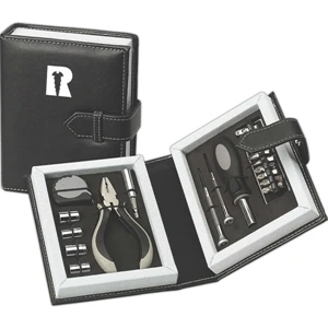 Men's Black Gift Tool Set Includes Tape Measure And Four Piece Socket Set