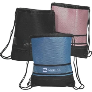 Dazzling - Backpack, Polyester Mesh With Zippered Exterior Pocket And Drawstrings