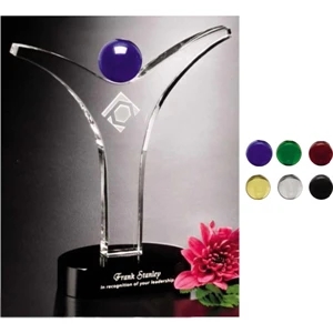 Teamwork Gallery Team-up - Award Made From Optical Crystal, 3 1/2"w X 6 1/2"h X 1"d