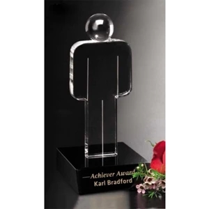 Unity Teamwork Gallery - Black Glass/optical Crystal Award, 2 1/2" X 6 1/2" X 2 1/2"