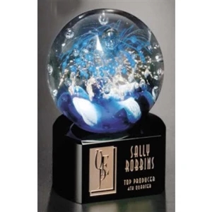 Celebration (tm) Art Glass Gallery - Award Made Of Art Glass With Black Glass Base, 3 1/2" X 5 1/2"