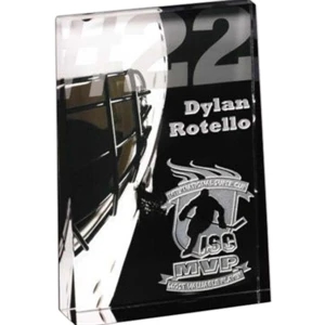 Illumachrome (tm) Gallery - 4" X 6" X 1 1/8" - Wedge - Vertical Award Made Of Optical Crystal