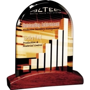 Parkdale Illumachrome (tm) Gallery - 6 1/2" X 8 1/2" X 2" - Arch Award Made Of Optical Crystal With Piano Finish