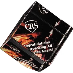 Illumachrome (tm) Gallery - 3" X 3" X 3" - Clipped Cube Award Made Of Optical Crystal