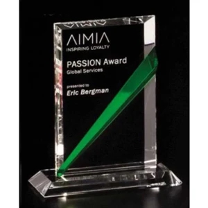 Emerald Gallery Danbury - 5 1/2" X 6 1/2" X 2 1/2" - Award Made From Optical Crystal And Emerald