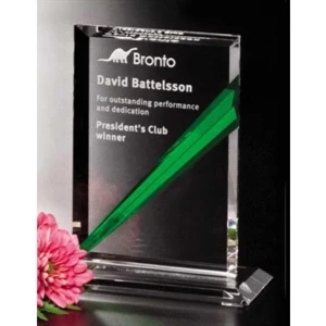 Emerald Gallery Danbury - 6 1/4" X 7 1/2" X 3" - Award Made From Optical Crystal And Emerald