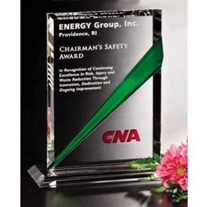 Emerald Gallery Danbury - 7 1/2" X 8 1/2" X 3" - Award Made From Optical Crystal And Emerald