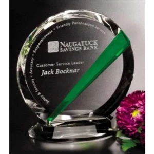 Emerald Gallery Danbury - 5" X 5 1/4" X 2 1/2" - Award Made From Optical Crystal And Emerald