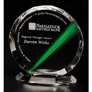 Emerald Gallery Danbury - 6" X 6 1/4" X 3" - Award Made From Optical Crystal And Emerald