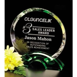 Emerald Gallery Greenbrier - 6" X 6 1/2" X 2" - Award Made From Optical Crystal And Emerald