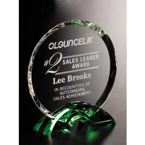 Emerald Gallery Greenbrier - 7" X 7 1/2" X 2" - Award Made From Optical Crystal And Emerald