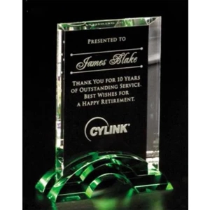 Emerald Gallery Greenbury - 4 1/2" X 6 1/2" X 2" - Award Made From Optical Crystal And Emerald