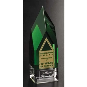 Emerald Gallery Monolith - 2 1/2" X 7" X 2 1/2" - Award Made Of Green Optical Crystal