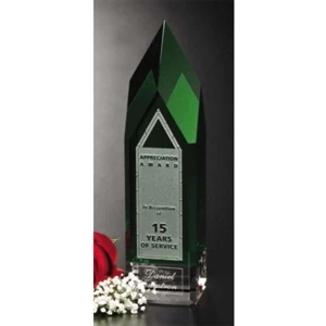 Emerald Gallery Monolith - 2 1/2" X 9" X 2 1/2" - Award Made Of Green Optical Crystal