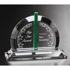 Emerald Gallery Bellingham - 7" X 6" X 2 1/2" - Green Optical Crystal Award In Black Gift Box