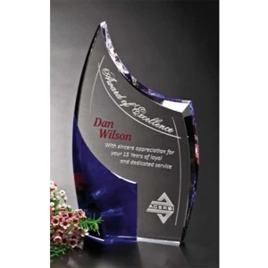 Indigo Gallery Allure - 4 3/4" X 8 1/2" X 3/4" - Blue/optical Crystal Award