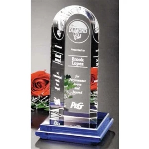 Indigo Gallery Vision - 3 1/2" X 7" X 3 1/2" - Optical Blue Crystal Award