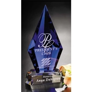 Azurite Indigo Gallery - Blue/optical Crystal Award, 3 1/2" X 6 3/4" X 2 5/8"