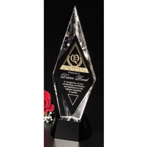 Chaska Sable Gallery - Award Made Of Black Glass And Optical Crystal, 3 1/2" X 11"