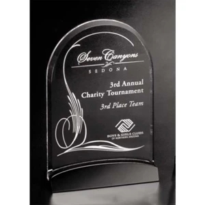 Sable Gallery Cavalcade - 5" X 7 1/2" X 1 1/2" - Arch Award Made Of Black Glass With Optical Crystal
