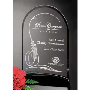 Sable Gallery Cavalcade - 5" X 8 1/2" X 1 1/2" - Arch Award Made Of Black Glass With Optical Crystal