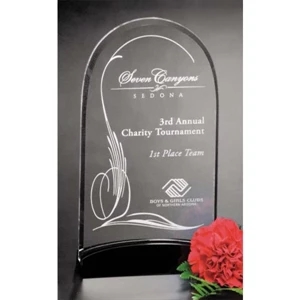 Sable Gallery Cavalcade - 5" X 9" X 1 1/2" - Arch Award Made Of Black Glass With Optical Crystal