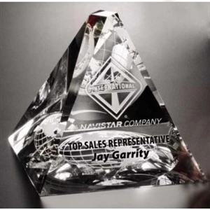 Pristine Gallery Stockton - 4 3/4" X 5" X 4 3/4" - Award Made Of Optical Crystal And Bottom Pyramid Is Concave
