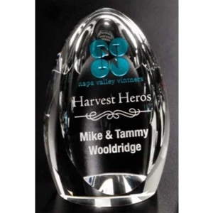 Pristine Gallery Clipped - 3" X 5" X 3" - Award Made Of Optical Crystal And Bottom Pyramid Is Concave