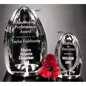 Pristine Gallery Clipped - 2 1/4" X 4" X 2 1/4" - Award Made Of Optical Crystal And Bottom Pyramid Is Concave